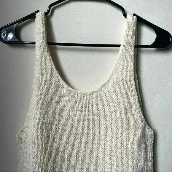 Cream Knit Top - Long & Flowy, Lower Back, Versatile Beach Cover-Up - Picture 2 of 7